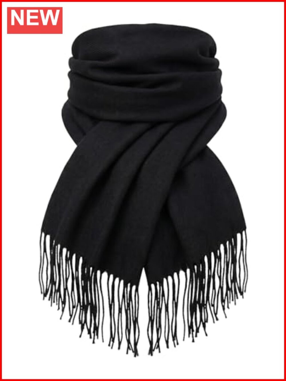 Women's Long Plaid Scarf Acrylic Winter Wrap with Tassels